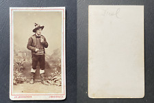 Unterberger, Innsbruck, Tyrol, man in costume from Tyrol, circa 1870 vintage CDV picture