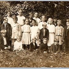 c1910s Group Children Outdoor Sharp RPPC Norwegian School Students Photo A193 picture