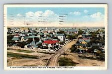Brownsville TX-Texas, Aerial View Town Area, Vintage Postcard picture