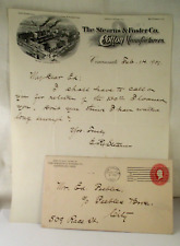 1901 LETTER FROM Signed E.R. STEARNS STEARNS & FOSTER PERSONAL DEBT w/ENVELOPE picture
