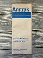 Vintage July 12, 1971 Amtrak Nationwide Schedules Of Inner-City Passengers picture