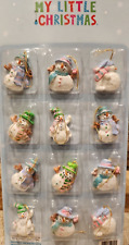 NEW Set Of 12 CUTE Snowman Snowmen Mini Christmas Tree Ornaments 1.25