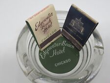 Edgewater Beach Hotel Ashtray CHICAGO Illinois & 2 FULL Matchbook's Sheridan Rd picture