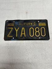 1963 1982 California License Plate ZYA 080 picture