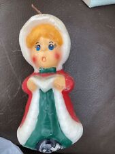 Vintage Wax Lady female Christmas caroler candle 5 1/2
