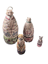 2008 Enesco Jim Shore Set of 4 Cats Nesting Boxes Heartwood Creek Figurines picture