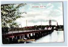 c1910 Upper Bride Lighthouse Canoe Boat Exterior Lake Beloit Wisconsin Postcard picture
