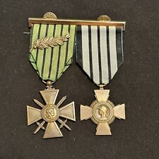 Original WWII French Vichy Medal Group Combatant & Croix De Guerre picture