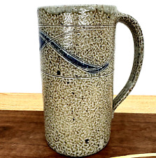 Salt Glaze Jugtown Ware Cider Tankard Vase Wave Design With Handle 7 Inch picture