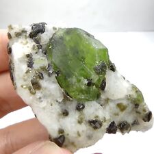 Natural Aesthetic Single Green Diopside Crystal On Matrix From Afghanistan, 36g picture