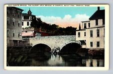 Ipswich MA-Massachusetts, Old Choate Bridge, Arch Bridge, Vintage Postcard picture