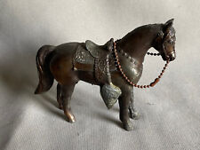 Vintage die cast metal horse with saddle sculpture. 5” x 1.5” x 4”. picture