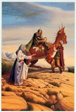 Signed Larry Elmore 1995 AD&D TSR D&D FPG Art Colossal Card #34 - Dragon & Rider picture