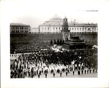 LD337 1933 Original Photo RED SQUARE CROWD DEMONSTRATION @ LENIN'S TOMB MOSCOW picture