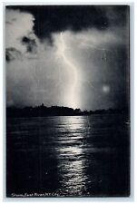 1905 Storm East River Lightning Scene Rotograph New York City NY Posted Postcard picture