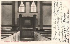 Postcard RI Wickford Rhode Island Old Church Interior 1905 UDB Vintage PC G2757 picture