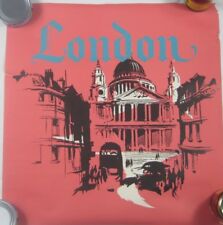 Vintage Original 1958 B.O.A.C. Cut Down London Travel Poster   picture