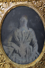 WOMAN IN GORGEOUS DRESS DAGUERREOTYPE HOLDING BOOK/BIBLE? #RL picture