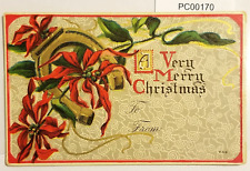 Christmas Greetings 1910 Embossed Metallic Highlights Postcard picture