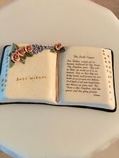 Vintage 1960's Lord's Prayer Ceramic Porcelain Figurine w/ Applied Flowers picture