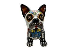 Talavera Frenchie Dog French Bulldog Cute Hand Painted Mexican Pottery Height 9