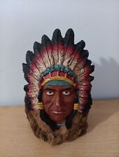 Vintage Native American Indian Chief Head Resin Paper Weight 5