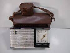 Vintage Channel Master 6 Transistor Radio Brown leather case clocklike dial picture