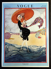 VOGUE VINTAGE FASHION MAGAZINE COVER POSTER JULY 1 1919 LADY W/ PARASOL AT BEACH picture