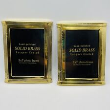 VTG 80s/90s Art Deco Style Solid Brass 5x7 Picture Frame Set 2 New In Package picture