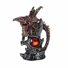 Medieval Fantasy Guardian Dragon Protecting Red Gemstone Fantasy World Decor picture