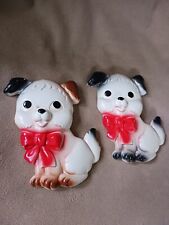 Lot of 2 Vtg Miller Studio Chalk Ware Dogs Wall Hanging Decor Chalkware Kitsch picture