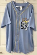 Disney Hercules Light Blue XL Baseball Jersey #97 Men’s Button Up Embroidered picture