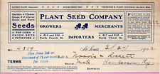 1902 Plant Seed Company Growers Merchants Importers Garden Flower Grass Clover picture