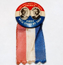 1916 WOODROW WILSON THOMAS MARSHALL campaign pin pinback button badge president picture