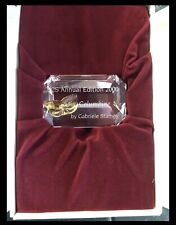 New Swarovski Crystal 2000 SCS Masquerade Columbine Title Plaque Open Box picture