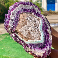 2.27LB Natural transparent purple cubic fluorite mineral crystal /China picture