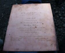 Original Printing Plate for Invitations to one of Woodrow Wilson's Inaugural... picture