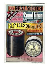 c1891 Victorian Trade Card J.R. Leeson & co. Spool Linen, Boston picture