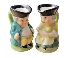 Miniature Toby Style Colonial She and He Handled Jugs Circa 1940's 1.5