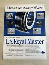 U.S. Royal Master Tires Nylon Tubeless 1955 Vintage Print Ad Life Magazine picture