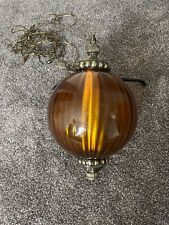 vintage swag Amber globe hanging lamp picture