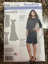 Simplicity Amazing Fit 1249 Women’s Sewing Dress Pattern  New Cut To Size 14 picture