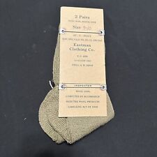 WWII 1943 US Army Eastman Deadstock 2 Pairs Of Wool Socks Mint Size 9-10 picture