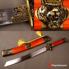 33'' Dragon&Tiger Broadsword Redwood Folded Steel Traditional Chinese Sword Dao刀 picture