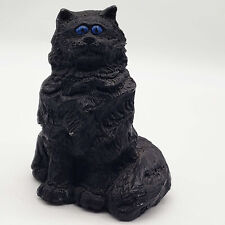 Vintage hand painted troublemaker black Persian cat kitty figurine picture