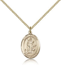 Saint Hubert Of Liege Medal For Women - Gold Filled Necklace On 18 Chain - 3... picture