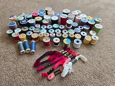 Lot of 72 Spools of Thread, 6 Embroidery Floss, 24 Bobbins picture