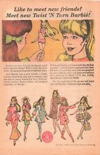 1967 TWIST 'N TURN BARBIE DOLL GIRL TOY PRINT AD ART - VINTAGE MATTEL NEW FRIEND picture