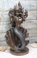 Ebros Gift Large Giant Pearl Shell Goddess Mermaid Awakening Figurine 11.75