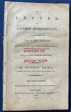 THOMAS PAINE - LETTER - 1797 - 1ST EDITION, LONDON - TREATY - GEORGE WASHINGTON picture